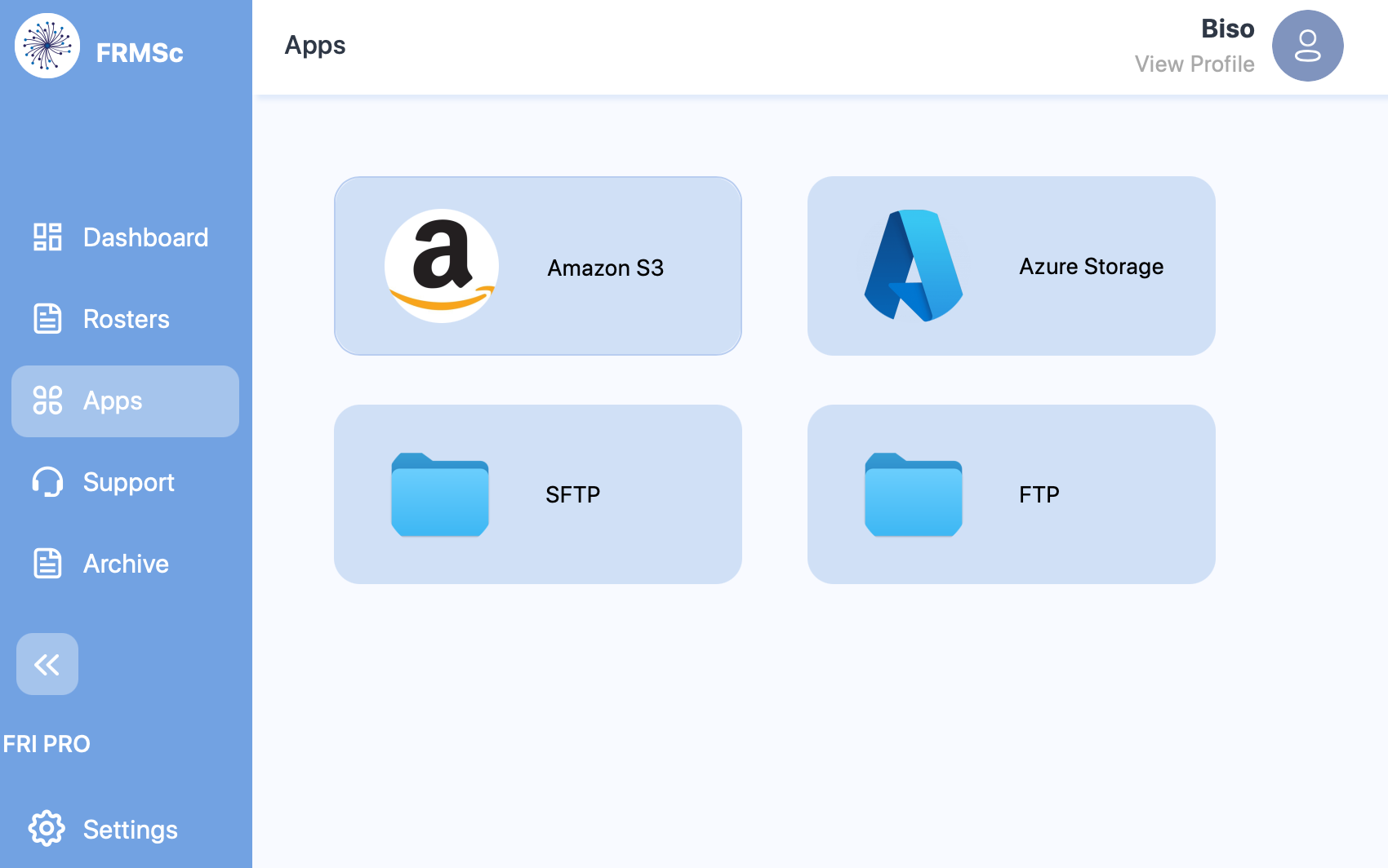Apps screen