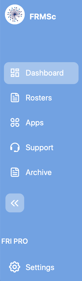 The main menu panel