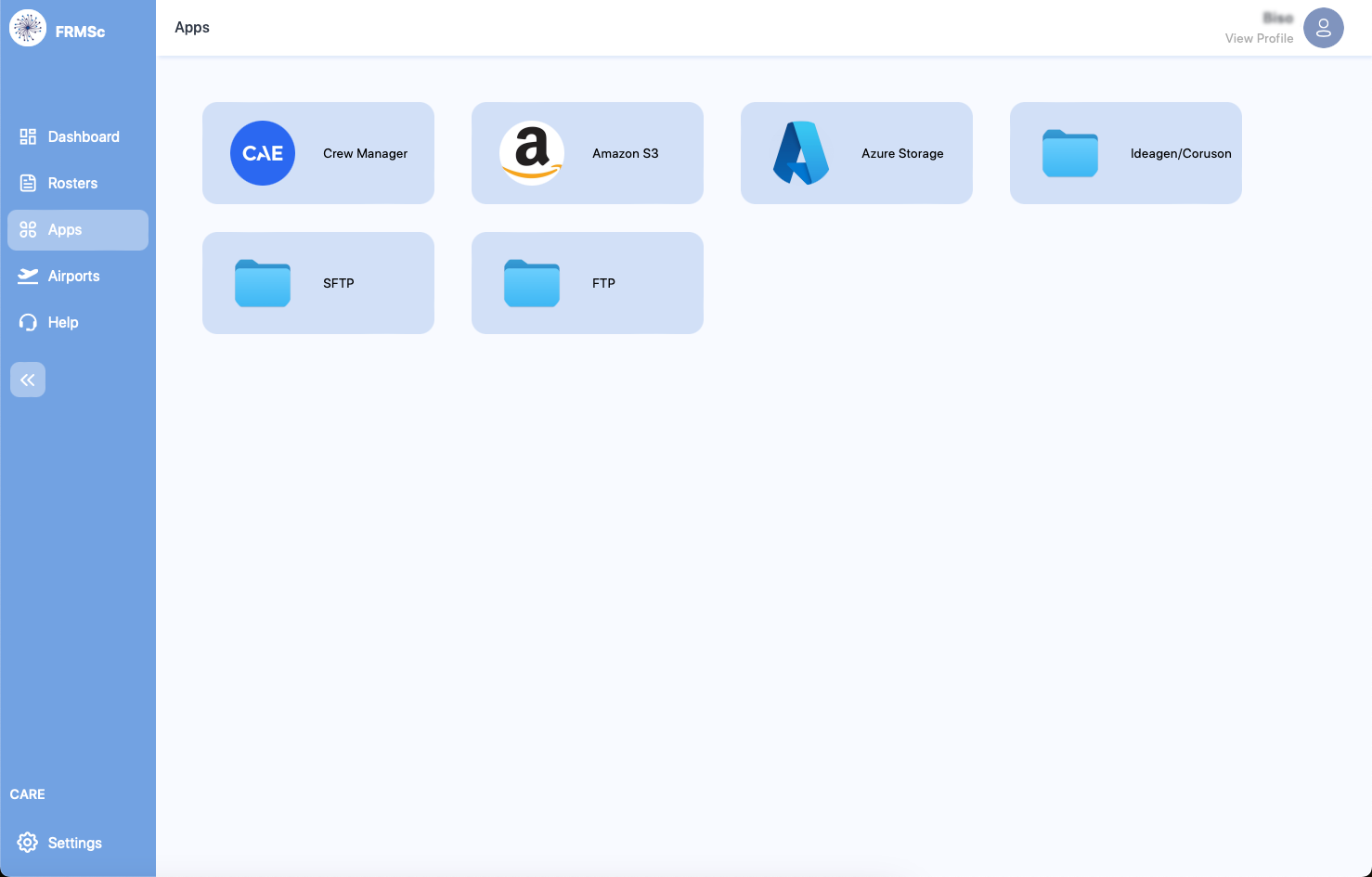Apps screen
