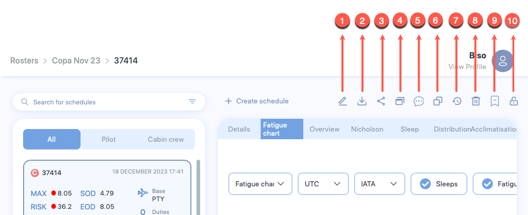 Roster control bar